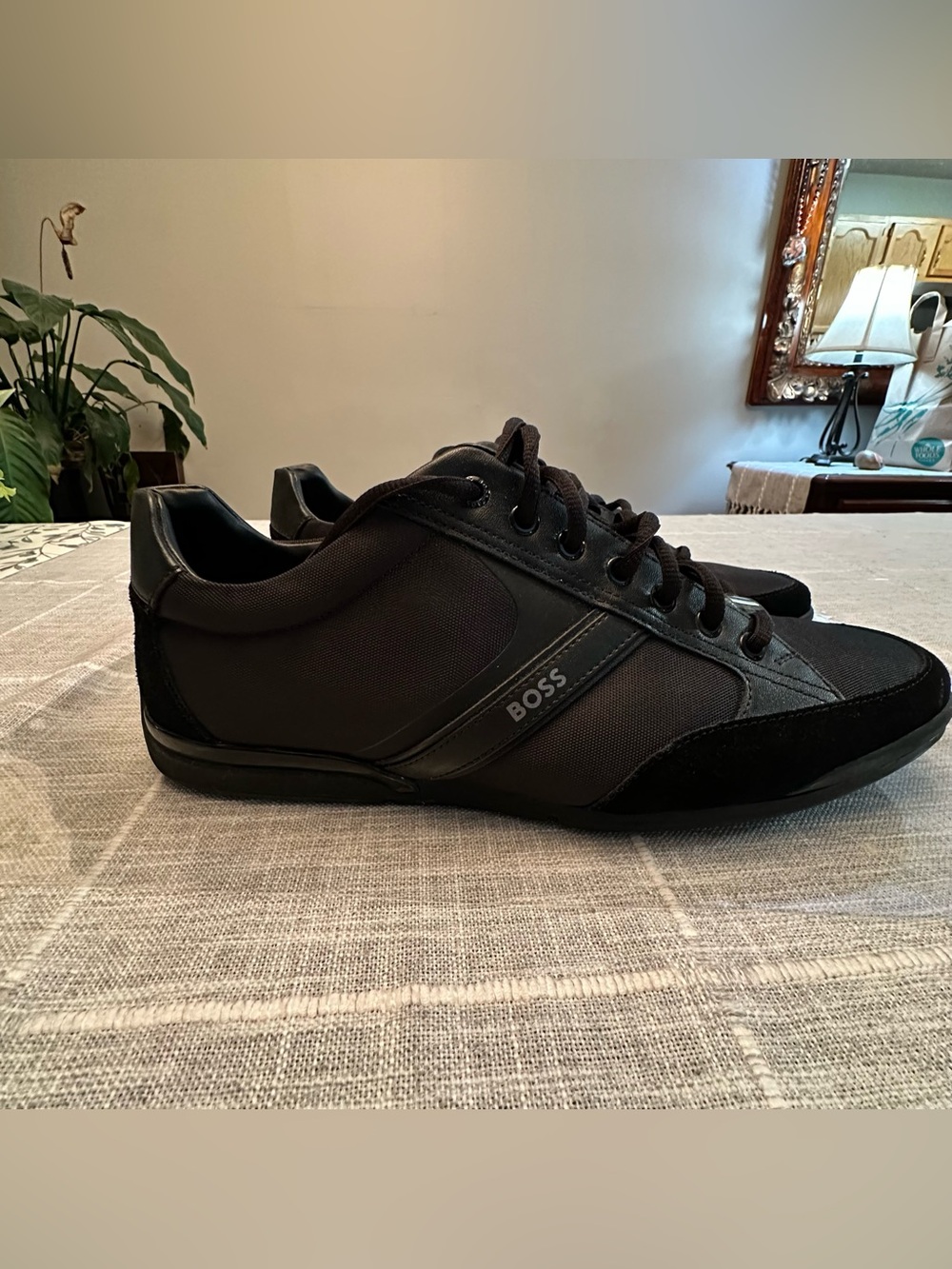 HUGO BOSS Saturn Lowp MX Black Sneakers Men's EU 45 US 12 50498265